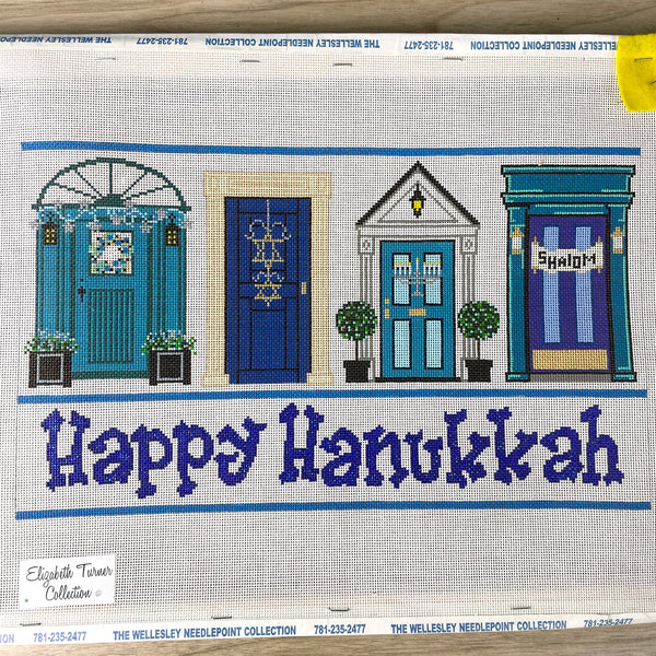 Hanukkah Doors ETC needlepoint canvas by The Meredith Collection - NextStage Vintage