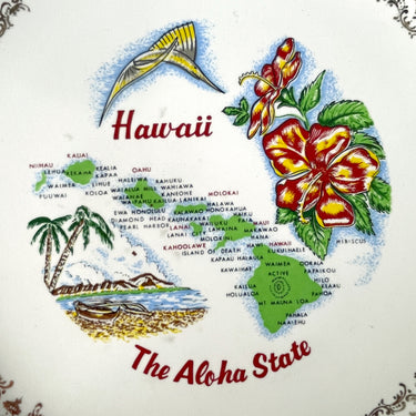 Hawaii The Aloha State souvenir plate - 1960s vintage travel souvenir - NextStage Vintage