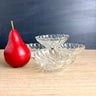 Hazel Atlas Colonial Swirl fruit/dessert bowls set of 4 – mid century 4.75" clear pressed glass - NextStage Vintage
