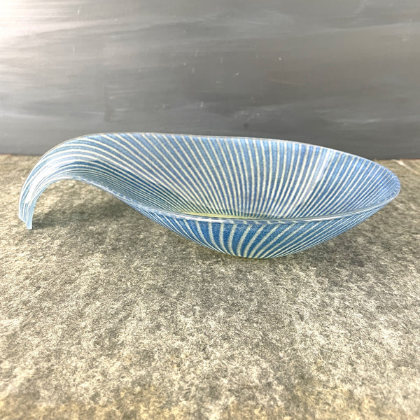 Maurice Heaton art glass teardrop bowl - mid century decorative art - NextStage Vintage