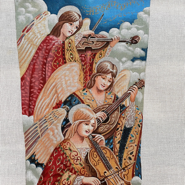 Liz Goodrick-Dillon Heavenly Music Christmas stocking needlepoint canvas #AXS318 - NextStage Vintage