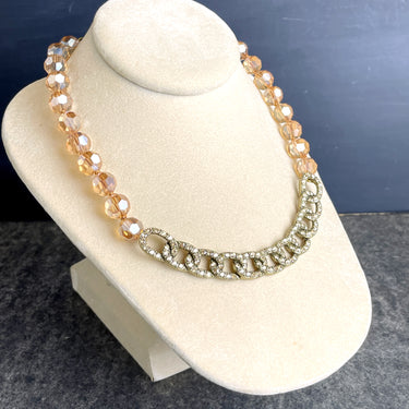 Heidi Daus bead and crystal necklace and pierced earrings set - NextStage Vintage