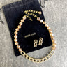 Heidi Daus bead and crystal necklace and pierced earrings set - NextStage Vintage