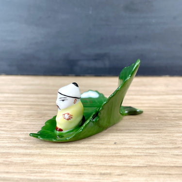 Herend Asian man on a leaf - vintage figurine - NextStage Vintage