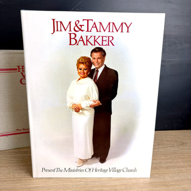 Jim and Tammy Bakker The Ministries of Heritage Village Church 1986 hardcover book - Mint in box - NextStage Vintage