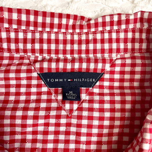 Tommy Hilfiger red and white gingham camp shirt - size XL - NextStage Vintage