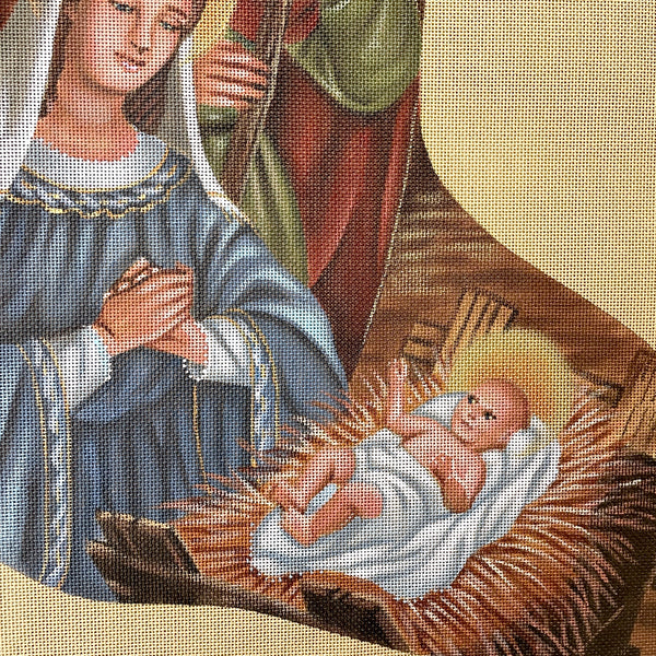 Liz Goodrick-Dillion Nativity Christmas stocking needlepoint canvas #AXS345 - NextStage Vintage
