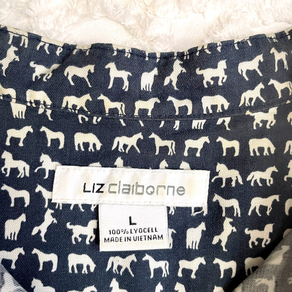 Liz Claiborne horse print button front tunic - NextStage Vintage