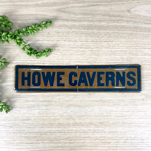 Howe Caverns license plate topper - vintage road trip souvenir - NextStage Vintage