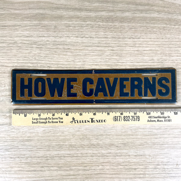 Howe Caverns license plate topper - vintage road trip souvenir - NextStage Vintage