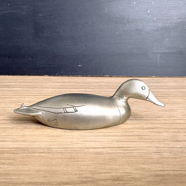 Hudson Pewter George de Lodzia mallard duck figurine #1466 - Shang Wheeler - 1977 vintage - NextStage Vintage
