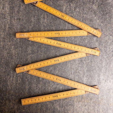 Vintage Hultafors Folding 2 Meter Wood Rule KK Red Triangle Mark