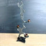 Ivan McLean cut steel dancing figures 3 light candleholder - 1996 artisan vintage - NextStage Vintage