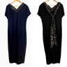 Incite black party dress with scarf down the back - 1980s vintage - size large - NextStage Vintage