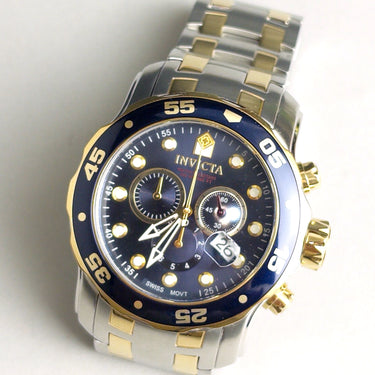 Invicta Pro Diver Model 0077 Swiss Chronograph Black Carbon Fiber Dial Watch