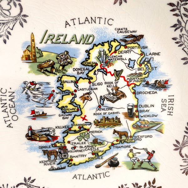 Ireland souvenir travel plate - 1950s vintage