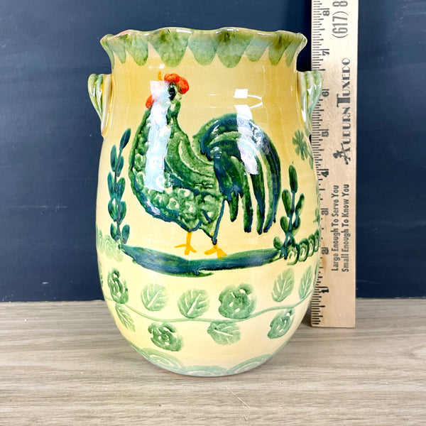 Italica ARS pottery utensil crock - rooster - made in Italy - NextStage Vintage