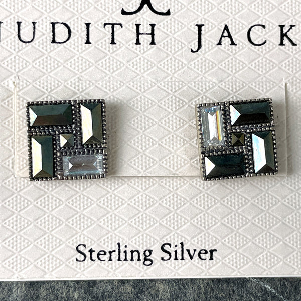 Judith Jack Swarovski marcasite post pierced earrings - new - NextStage Vintage