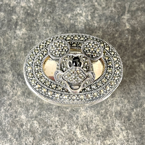 Judith Jack Mickey & Co. Disney sterling silver marcasite pillbox - NextStage Vintage