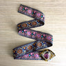 Vintage 1970s Reversible Jacquard Ribbon Belt with Faux Tortoiseshell Buckle - NextStage Vintage