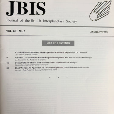 JBIS Journal of the British Interplanetary Society January 2009 Vol 62 No 1