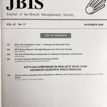 JBIS Journal of the British Interplanetary Society November 2008 Vol 61 No 11