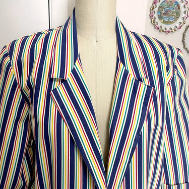 1980s bold striped unstructured blazer - NextStage Vintage