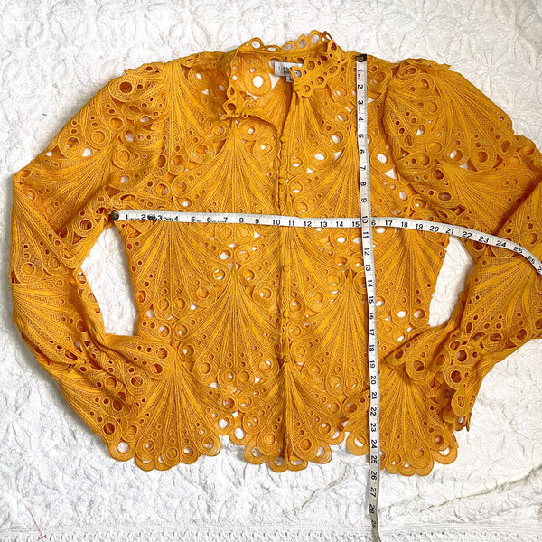 J. Brooks Boutique openwork fan lace jacket - size large - NextStage Vintage