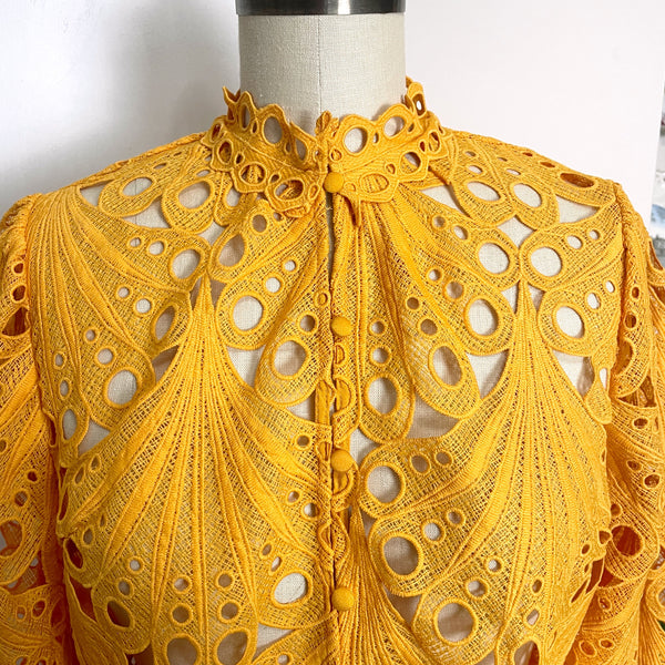 J. Brooks Boutique openwork fan lace jacket - size large - NextStage Vintage