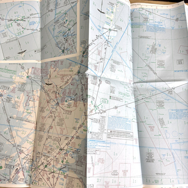 Jeppesen US high altitude Europe low altitude enroute charts - lot of 6 - vintage