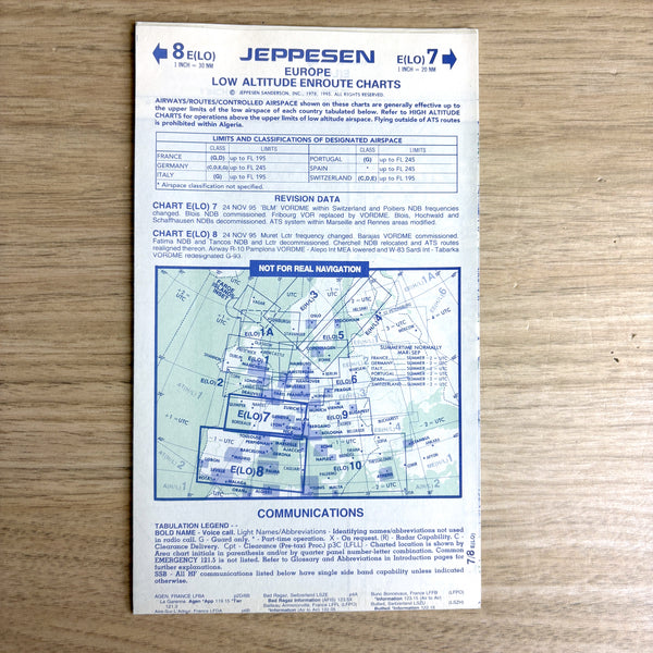 Jeppesen US high altitude Europe low altitude enroute charts - lot of 6 - vintage