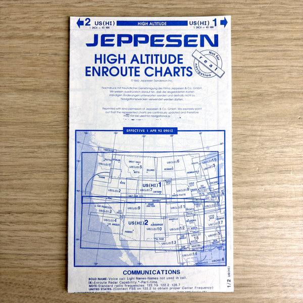 Jeppesen US high altitude Europe low altitude enroute charts - lot of 6 - vintage