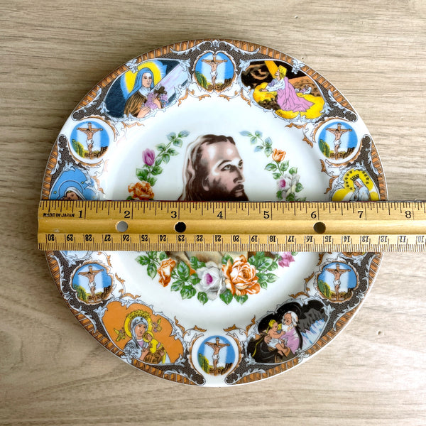 Life of Jesus religious scenes plate - 1960s vintage