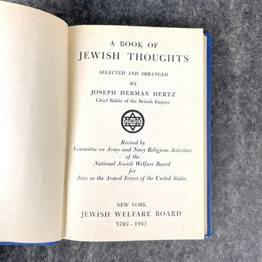 A Book of Jewish Thoughts - Joseph Herman Hertz - pocket size hardcover - NextStage Vintage