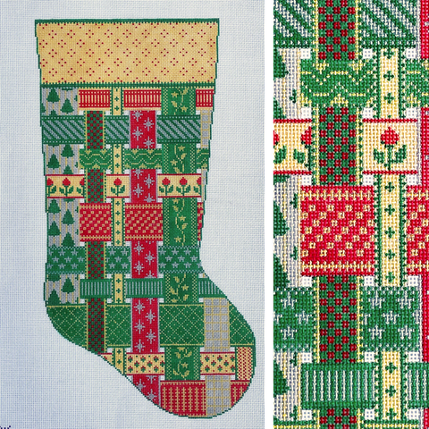 Whimsy and Grace Joan's Stocking - 13ct needlepoint canvas # 12541-13 - NextStage Vintage