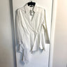 Josie Natori White Cotton Poplin Peplum Blouse Size L NWT $595 Retail - NextStage Vintage