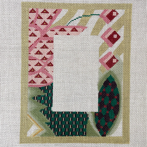 Just Once Designs Geometric Frame needlepoint canvas #FG014 - NextStage Vintage