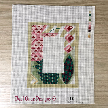 Just Once Designs Geometric Frame needlepoint canvas #FG014 - NextStage Vintage
