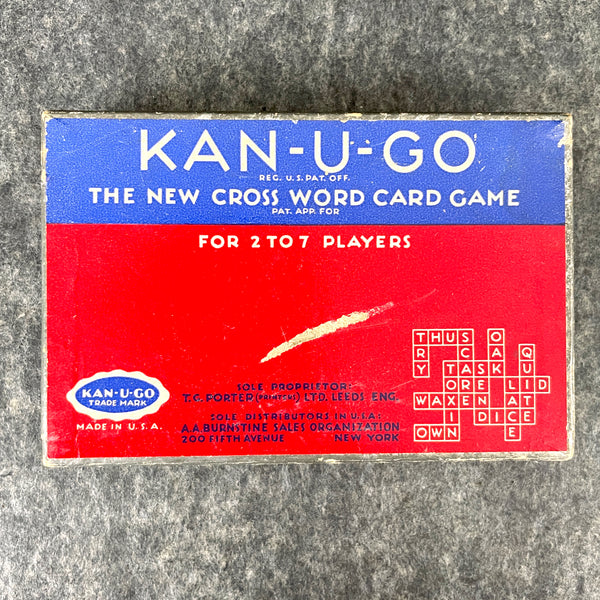 Kan-U-Go crossword card game - 1937 - complete - NextStage Vintage