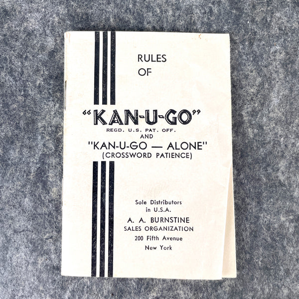 Kan-U-Go crossword card game - 1937 - complete - NextStage Vintage