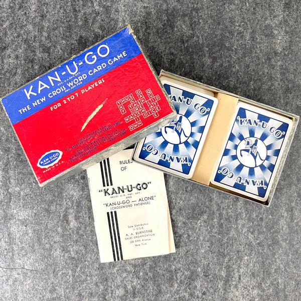 Kan-U-Go crossword card game - 1937 - complete - NextStage Vintage