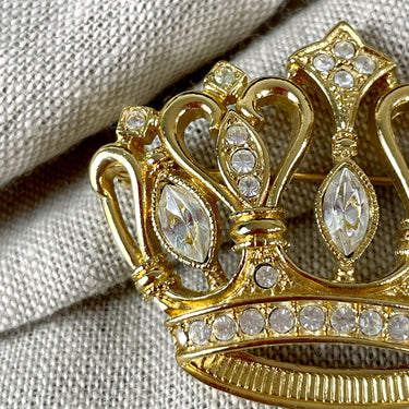 Kenneth Jay Lane for Avon crown brooch - 1980s vintage - NextStage Vintage