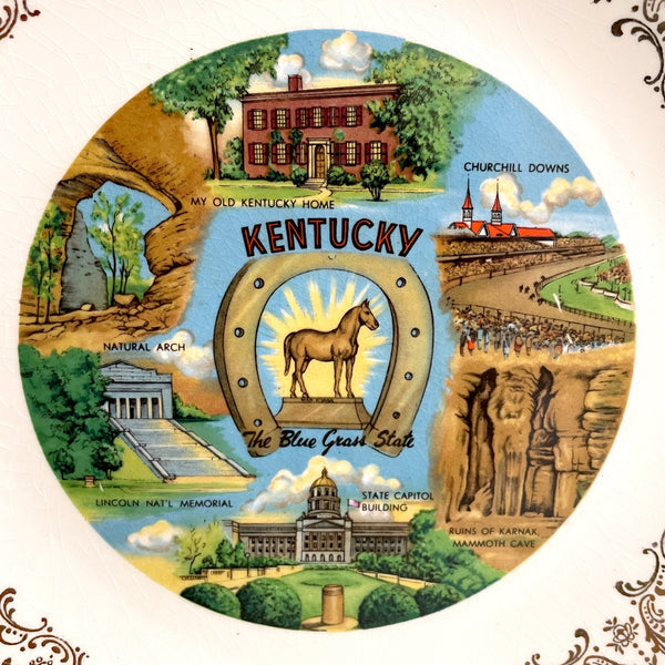 Kentucky state souvenir plate - 1950s vintage - NextStage Vintage