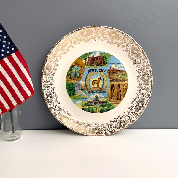 Kentucky state souvenir plate - 1950s vintage - NextStage Vintage
