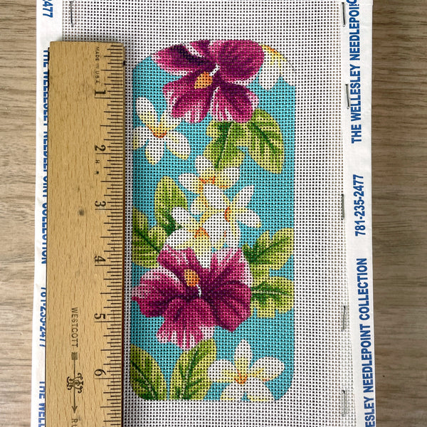 Kirk & Bradley tropical aqua eyeglass case needlepoint canvas #KH125 - NextStage Vintage