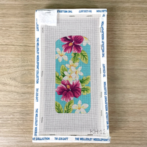 Kirk & Bradley tropical aqua eyeglass case needlepoint canvas #KH125 - NextStage Vintage