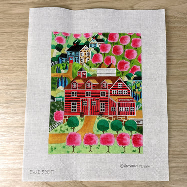 Anthony Kleem Cherry Bloom Hills needlepoint canvas #EWE-520A - NextStage Vintage