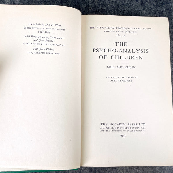 Melanie Klein book pair - Introduction to the Work of Melanie Klein and The Psycho-analysis of Children - NextStage Vintage