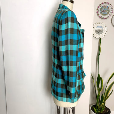 Anne Klein II linen plaid blazer - size 12P - 80s vintage - NextStage Vintage