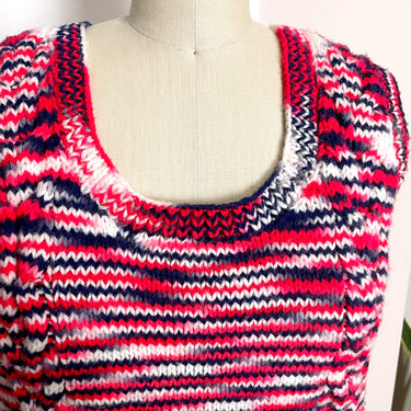 Red, white and blue ombre cable knit pullover vest - size M - NextStage Vintage